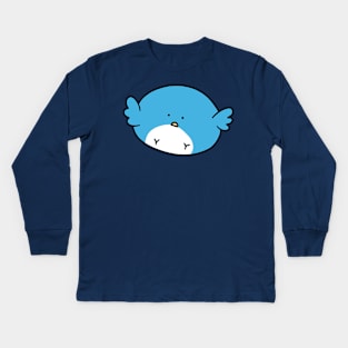 Blue Bird Blob Kids Long Sleeve T-Shirt